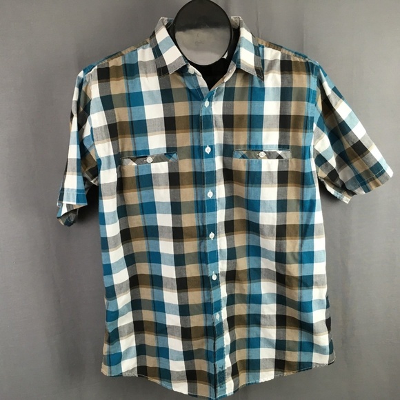 Ezekiel Other - Ezekiel Shirt Size Large Blue Tan Plaid Mens